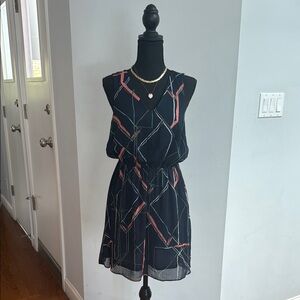 Banana Republic Blue and Black Halter Midi Dress